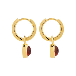 Najo Earrings Najo Solace Yellow gold Garnet huggie