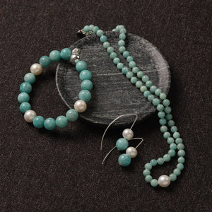 Najo Earrings Najo Sunset Amazonite & Pearl Earring