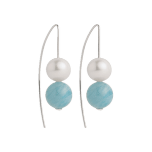 Najo Earrings Najo Sunset Aquamarine & Pearl Earring