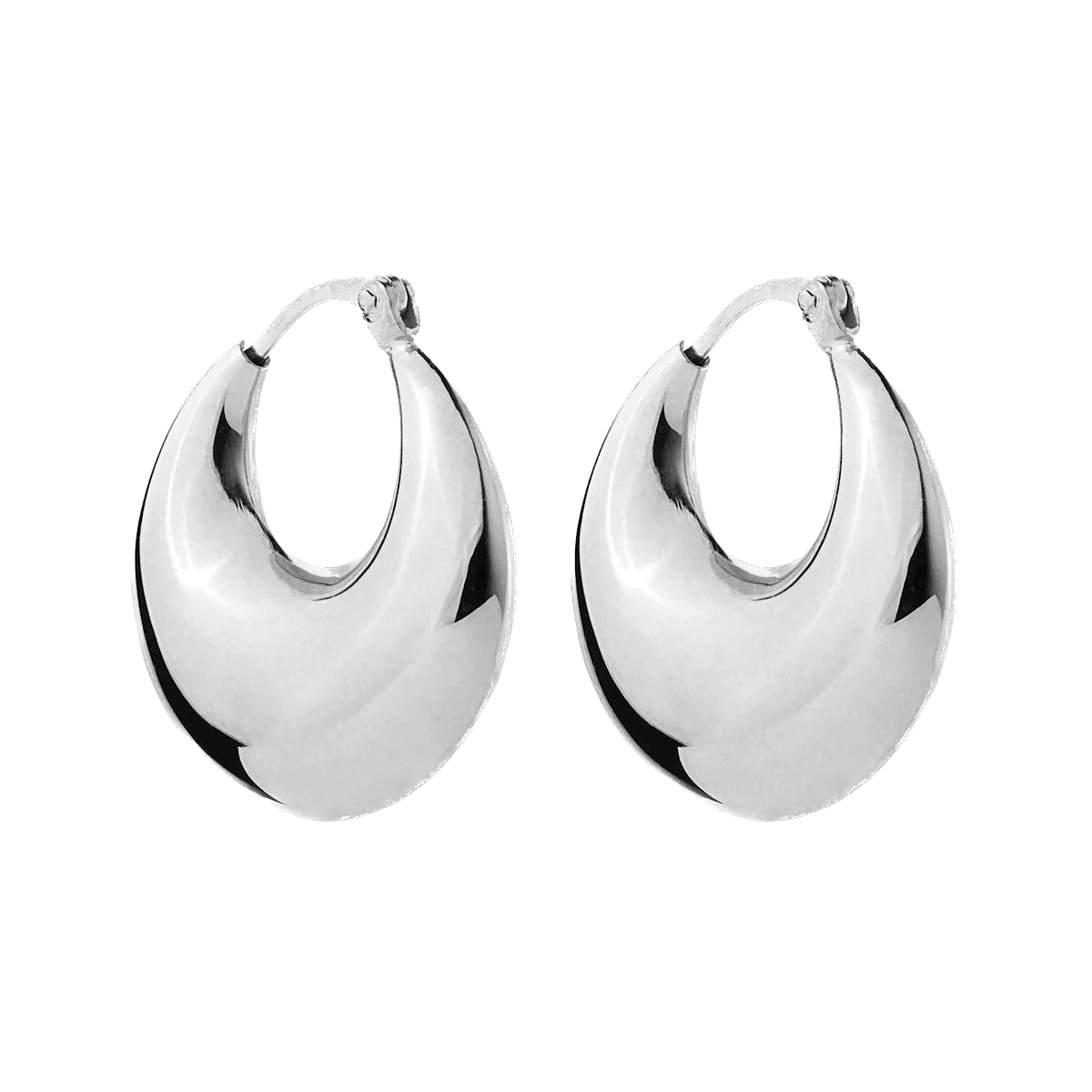 Najo Earrings Silver Billow Hoop Earrings