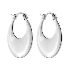 Najo Earrings Silver Crescence Hoop Earrings