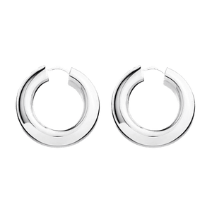 Najo Earrings Silver Panorama Hoop Earrings