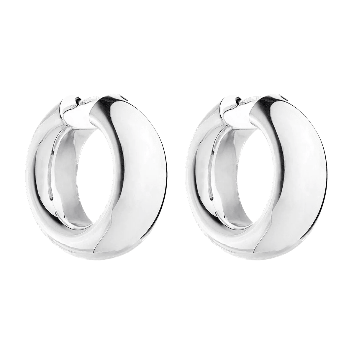 Najo Earrings Silver Panorama Hoop Earrings