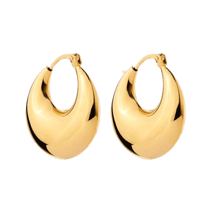 Najo Earrings Yellow Gold Billow Hoop Earrings