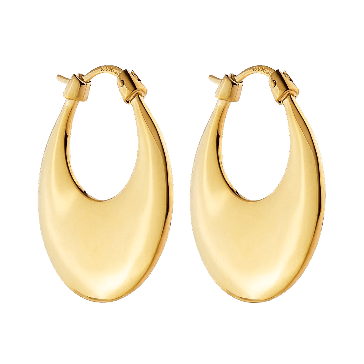 Najo Earrings Yellow Gold Crescence Hoop Earrings