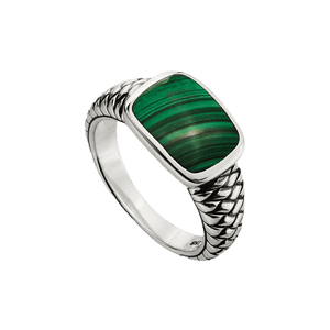 Najo Malachite / 10 Najo Navigator Men’s Silver Ring