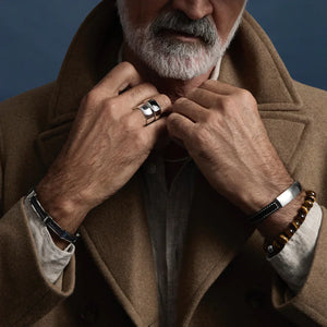 Najo Najo Memento Men’s Leather Buckle Identity Bracelet