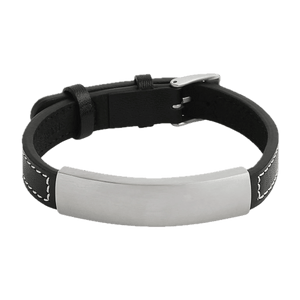 Najo Najo Memento Men’s Leather Buckle Identity Bracelet