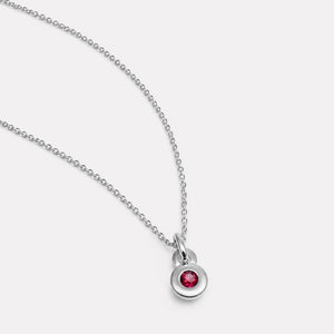 Najo Necklaces Najo July Ruby Birthstone Necklace – Sterling Silver & Gold Plated