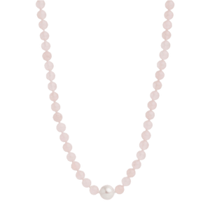 Najo Necklaces Najo Sunset Rose Quartz & Pearl Necklace