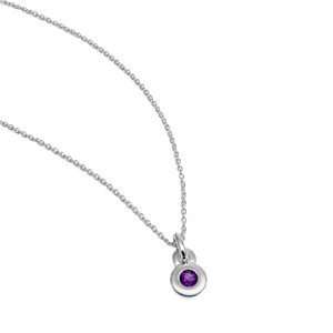 Najo Necklaces Silver Najo February Amethyst Birthstone Necklace – Sterling Silver & Gold Plated