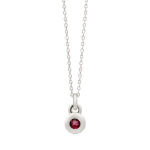 Najo Necklaces Silver Najo July Ruby Birthstone Necklace – Sterling Silver & Gold Plated