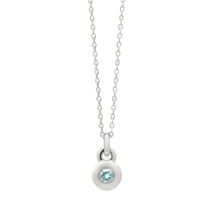 Najo Necklaces Silver Najo March Aquamarine Birthstone Necklace – Sterling Silver & Gold Plated