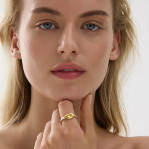 Najo Rings Najo Horizon Gemstone Ring – Citrine, Garnet & Blue Topaz