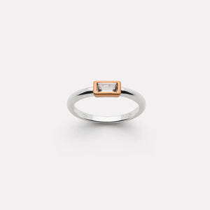 Najo Rings Najo Skye 2-Tone Cubic Zirconia Ring – Silver/Gold & Silver/Rose Gold