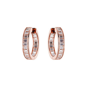 Sybella Earrings Rose Gold Sybella Coco Baguette Hoops
