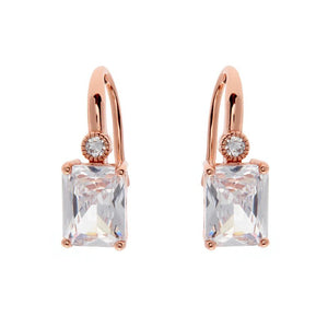 Sybella Earrings Rose Gold sybella rectangle drop earrings