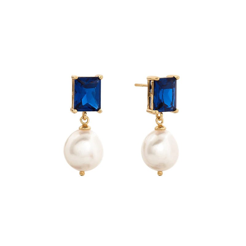 Sybella Earrings Silver / Blue Misty Baguette Earrings