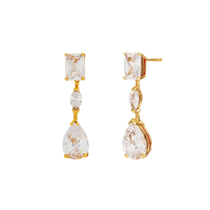 Sybella Earrings Silver / Gold Sybella AURORA CZ Chandelier Drop Earrings