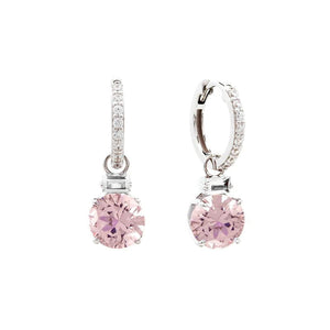 Sybella Earrings Silver / Pink Trixie Hoop Earrings