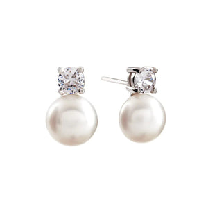 Sybella Earrings Silver Sybella Arie Pearl and Stone Stud