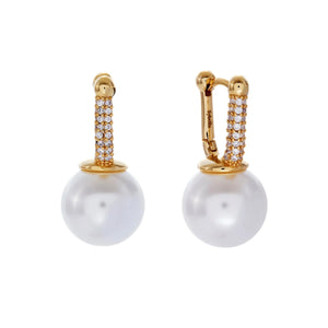 Sybella Earrings Sybella Anaya Gold Plate and White Pearl and CZ Drop Earring