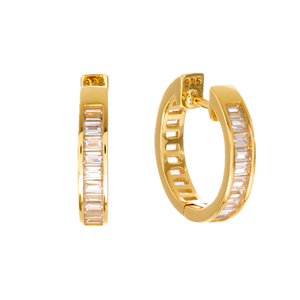 Sybella Earrings Sybella Lumi Gold Plate Baguette CZ Hoop Earring