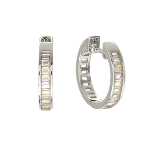 Sybella Earrings Sybella Lumi Rhodium Baguette CZ Hoop Earring