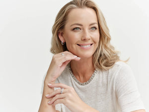 Sybella Earrings Sybella Lyla Silver Plate Claw Set CZ Hoop Earring