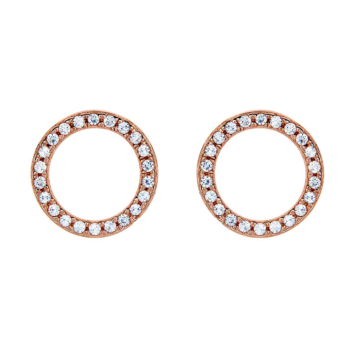 Sybella Earrings Sybella rose gold pave circle earrings