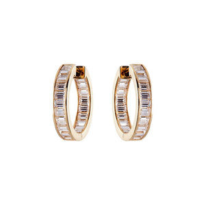 Sybella Earrings Yellow Gold Sybella Coco Baguette Hoops
