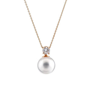 Sybella Necklaces Rose Gold Sybella Fleur Gold Pearl Necklace
