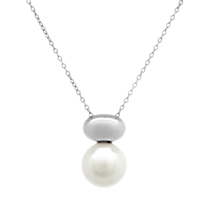 Sybella Necklaces Silver / Silver Sybella TAMSIN White Pearl Necklace