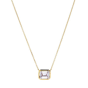 Sybella Necklaces Yellow Gold Gabriella Baguette Clear Necklace