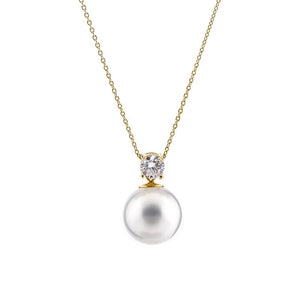 Sybella Necklaces Yellow Gold Sybella Fleur Gold Pearl Necklace