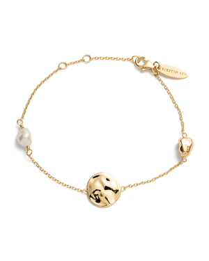 Kirstin Ash tidal pearl bracelet 18k gold plated front 