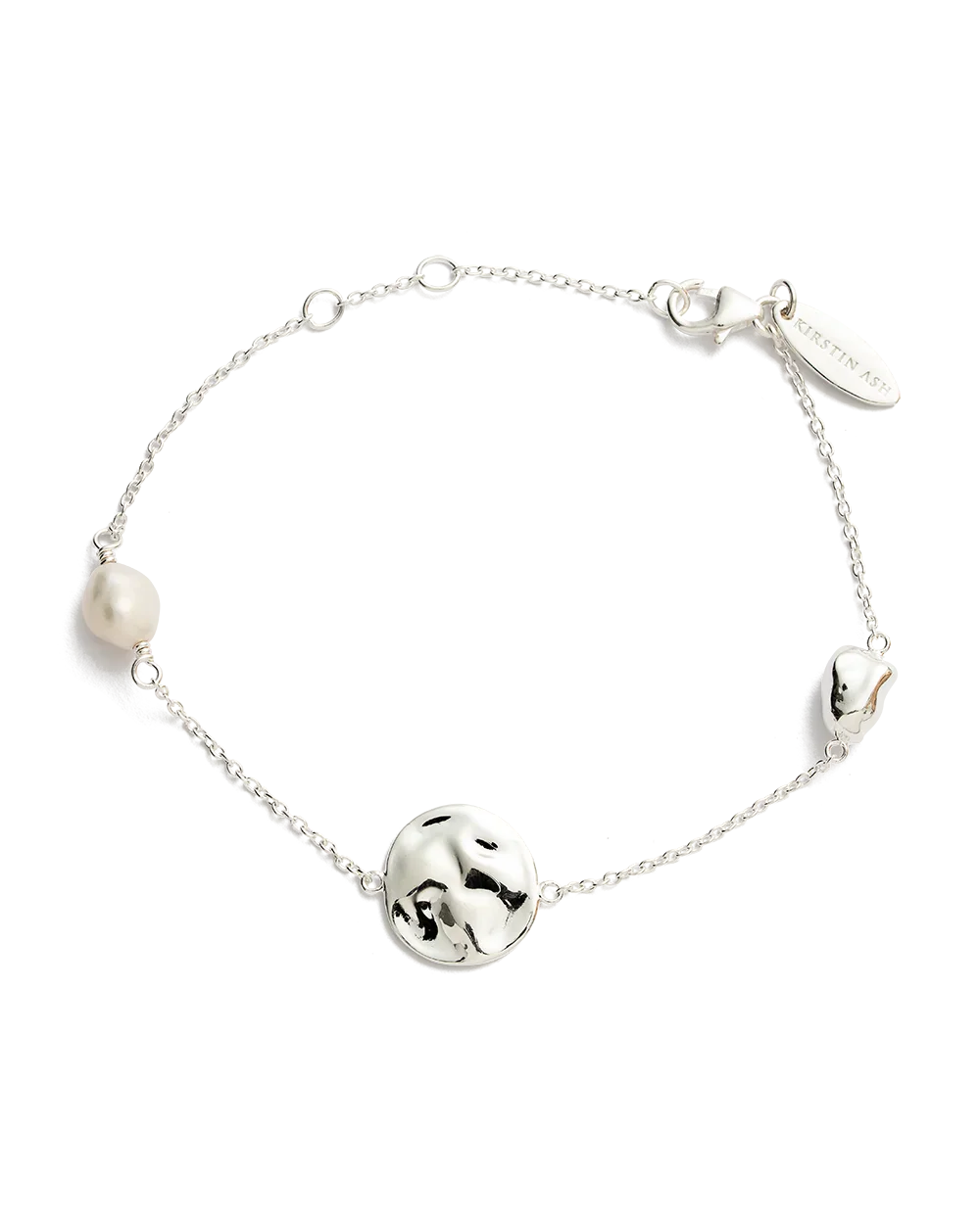 Kirstin Ash tidal pearl bracelet sterling silver front 1