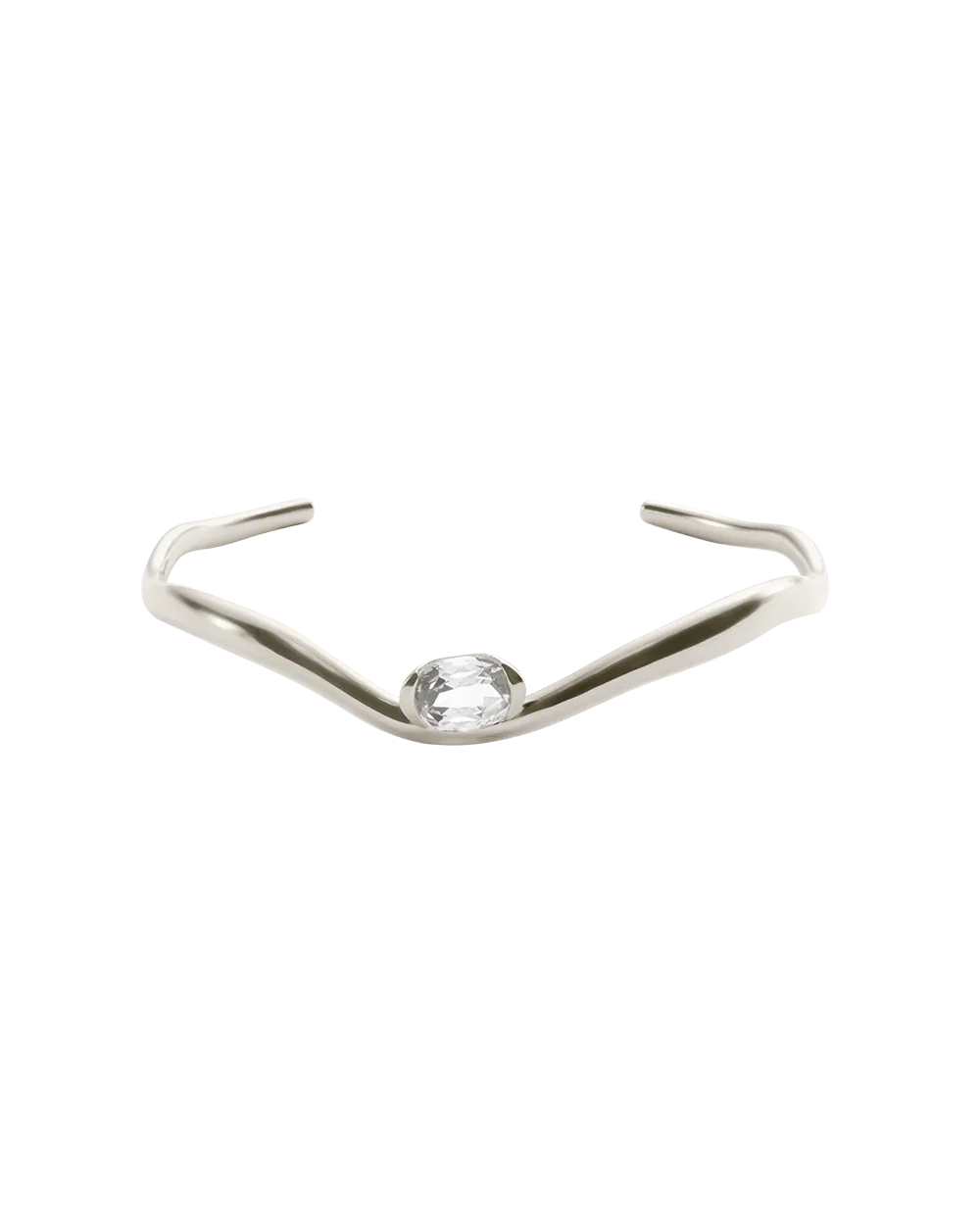 Kirstin ash unfold cuff rhodium plated front