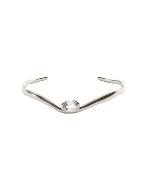 Kirstin ash unfold cuff rhodium plated front
