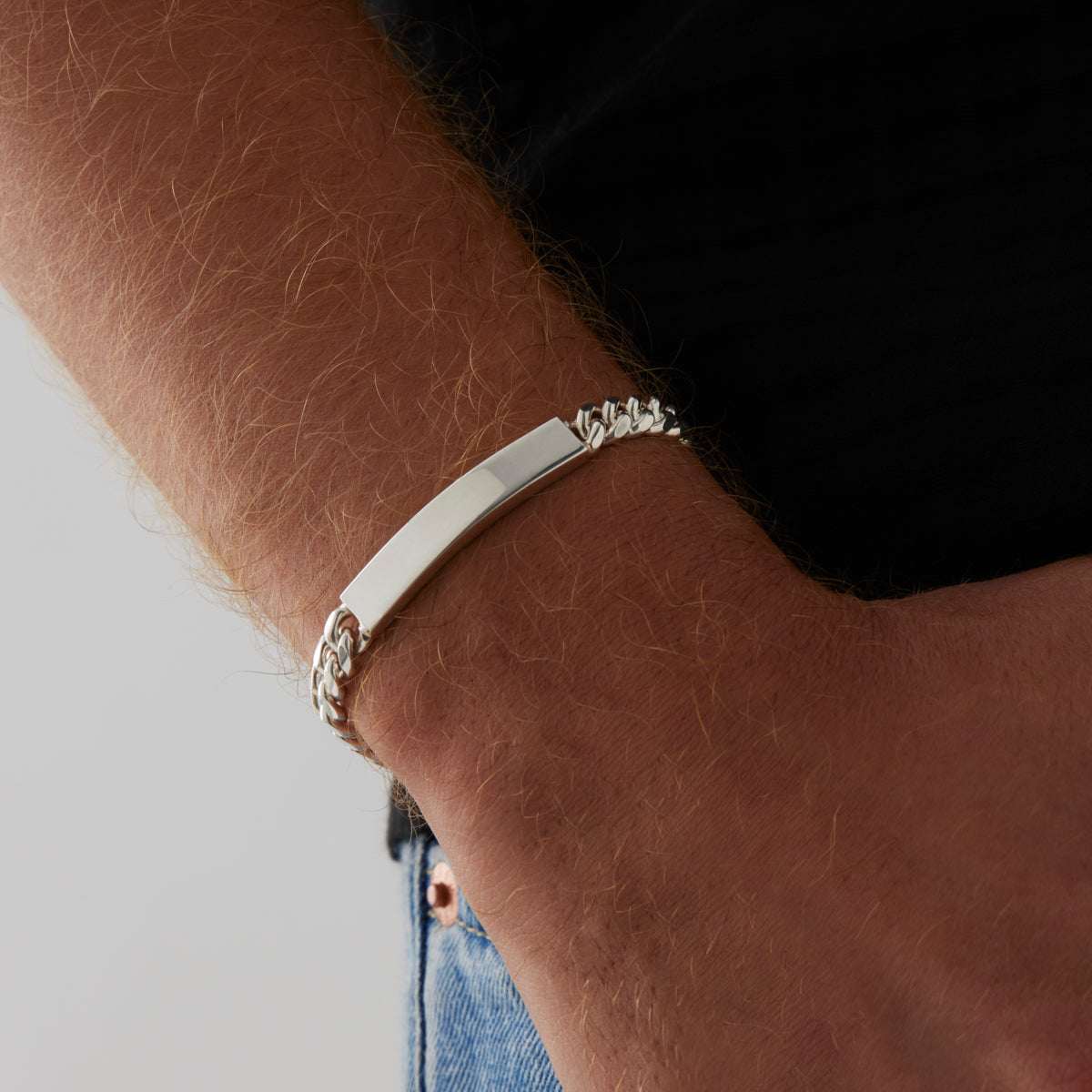 Najo Bracelets Najo Cuban Men’s ID Chain Bracelet – Sterling Silver