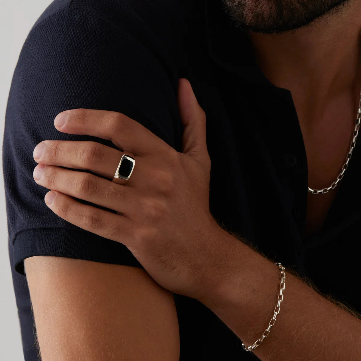 Najo Rings Najo Expedition Men’s Silver Black Onyx Ring