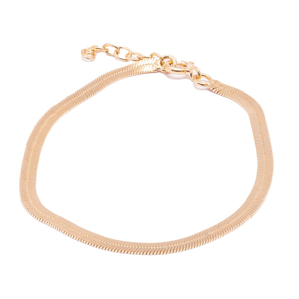 Big Pearl + Thick + Thin 18K Gold Plated Flat Snake Chain Layered Neck –  MARMELO USA