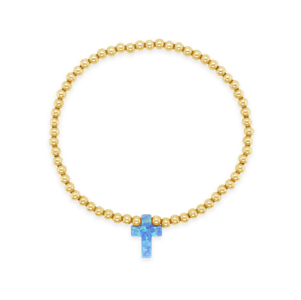 Duo Jewellery Bracelets Duo Gold Cross Opalite Bracelet