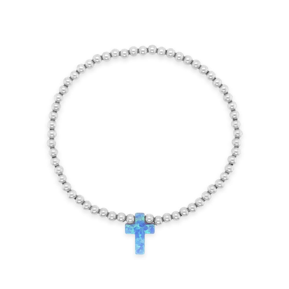 Duo Jewellery Bracelets Duo Opalite Cross Silver Bracelet