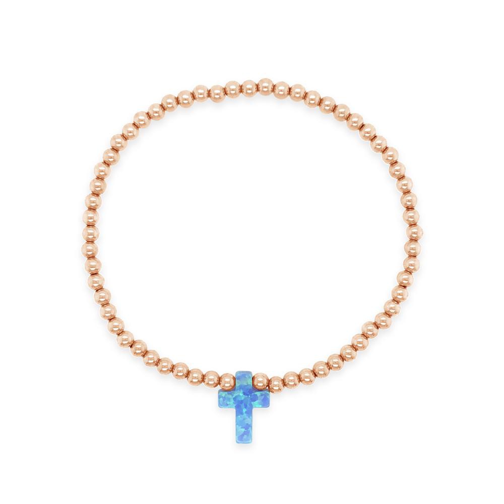 Duo Jewellery Bracelets Duo Rose Gold Cross Opalite Bracelet