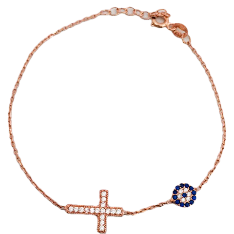 Duo Jewellery Bracelets Rose gold DUO CROSS & EYE BRACELET