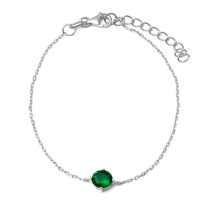 Duo Jewellery Bracelets Silver Duo Green stone bracelet