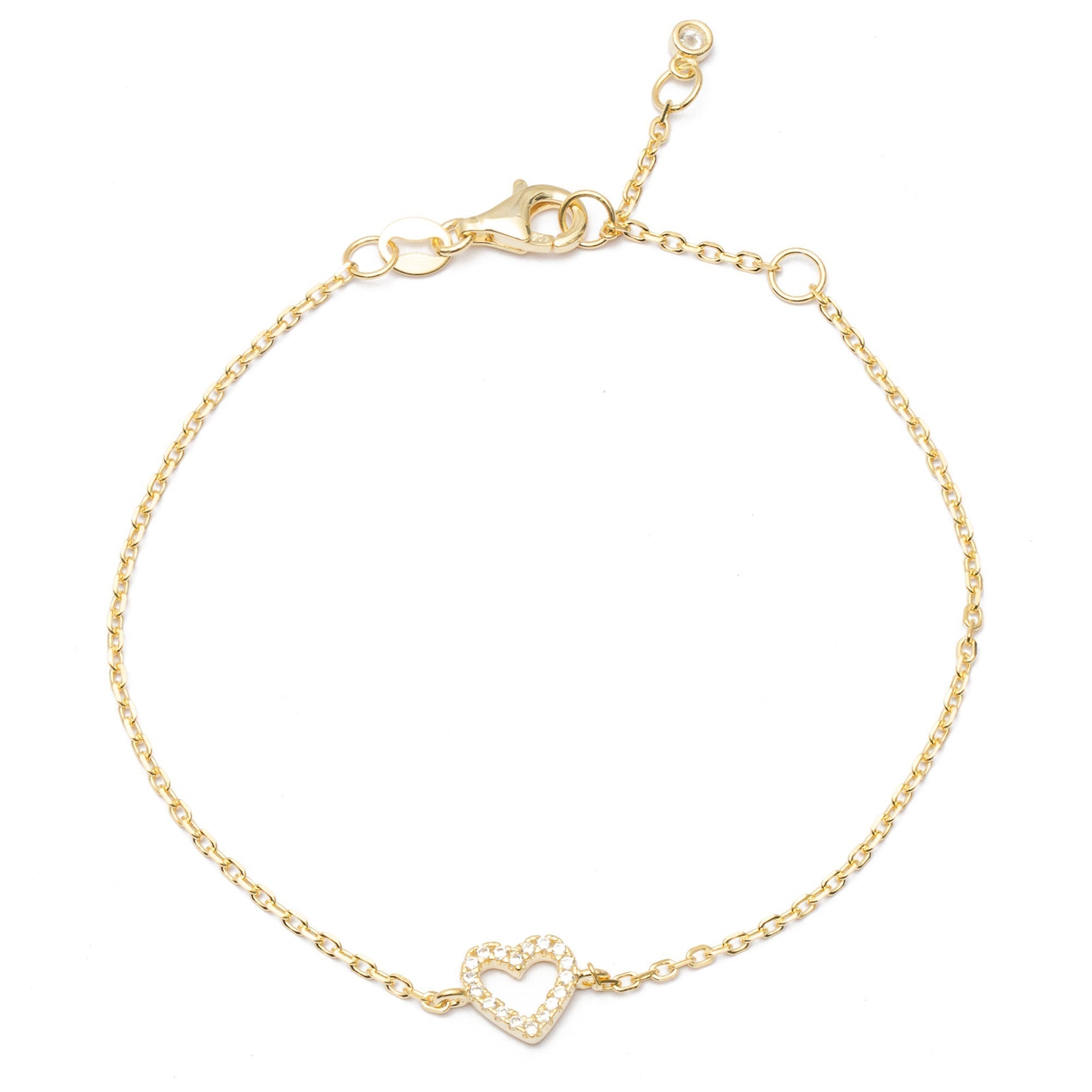 Duo Jewellery Bracelets Yellow Gold Duo Cut out heart bracelet