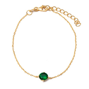 Duo Jewellery Bracelets Yellow Gold Duo Green stone bracelet