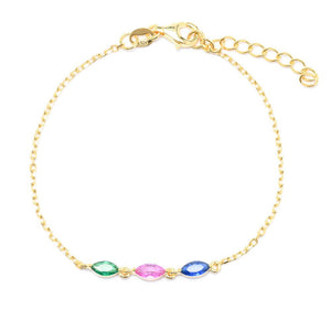 Duo Jewellery Bracelets Yellow Gold Duo Three Marquise Bracelet